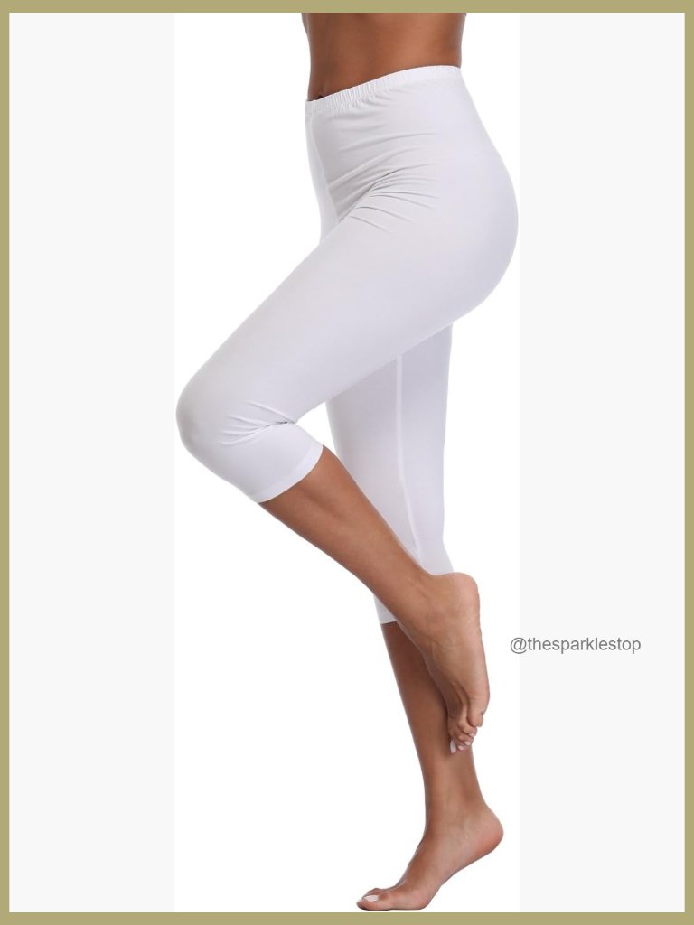 Women's Lightweight Soft Capri Leggings Crop 3/4 Yoga Pants High Waist
